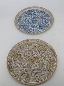 Decorative Trays - Action Industries Paisley Oval Trays (Lot of 2)