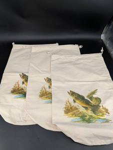 Admanco Wildlife Scene Drawstring Bags (Lot of 3)