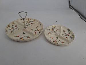 Vintage Hand Painted Japan Divided Serving Dishes (Lot of 2)