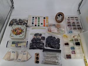 Mixed Lot Buttons Beads & Craft Supplies