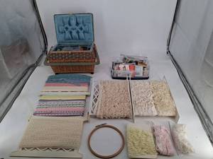 Sewing Basket, Thread & Notions Mixed Lot