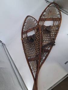 Vintage Wooden Snowshoes Pair 47 X 13 in