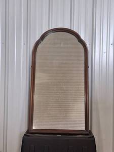 Arched Wood Wall Mirror