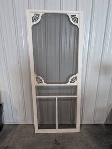 Decorative White Screen Door 31 78 X 77 78 in