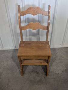 Wooden Folding Step Ladder Shelf