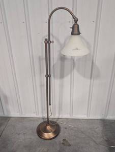 Bronze Floor Lamp With Frosted Glass Shade