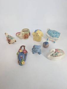 Vintage Ceramic Pin Cushions & Figurines Mixed Lot