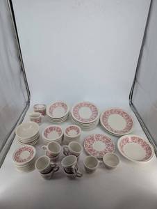 Vintage Syracuse China Pink Floral Dinnerware Set
