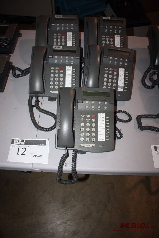 Lot of (5) Avaya Office Phones wHandset & Cord 6408D Model.