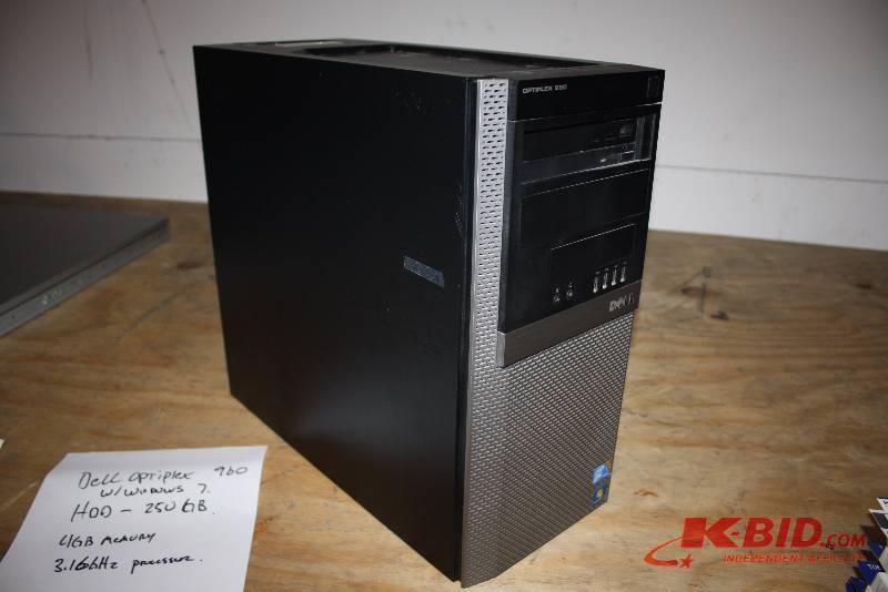 Dell Optiplex 960 wWindows 7 Installed HDD-250GB 4GB Memory 3.16GHz Processor.