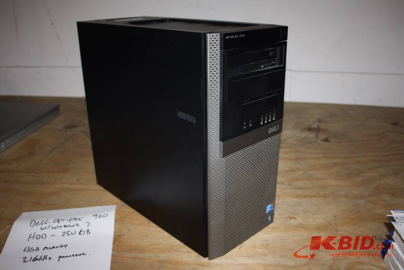Dell Optiplex 960 wWindows 7 Installed HDD-250GB 4GB Memory 3.16GHz Processor.