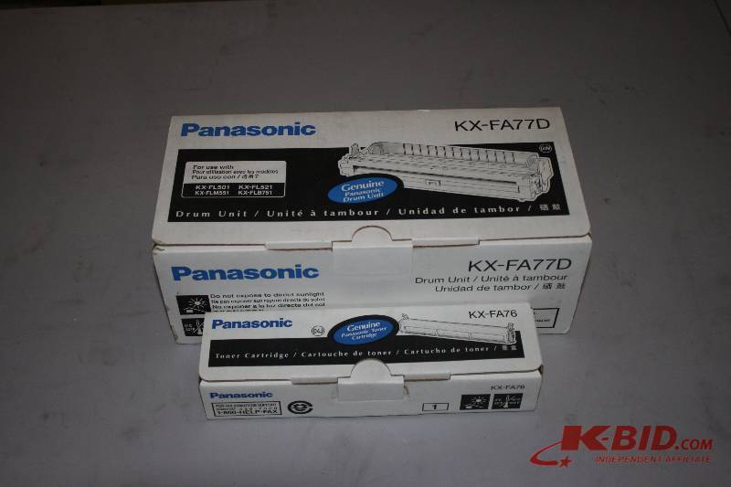 Lot of (2) Panasonic Drum Unit & Toner Cartridge KX-FA77D.