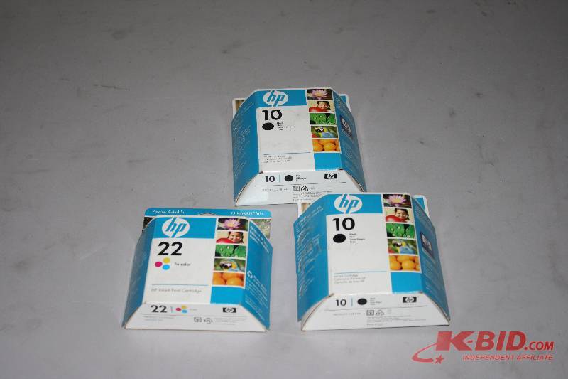 Lot of (3) HP Print Cartridges Black Multi-Color.