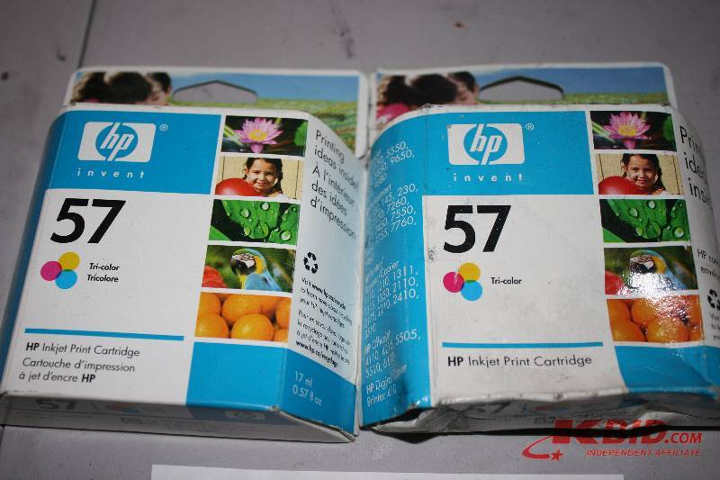 Lot of (2) HP Print Cartridges 57 Multi-Color.