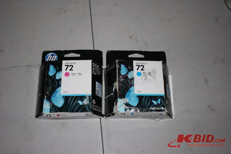 Lot of (2) Hp Print Cartridges Inkjet 72 Magenta, 72 Cyan.