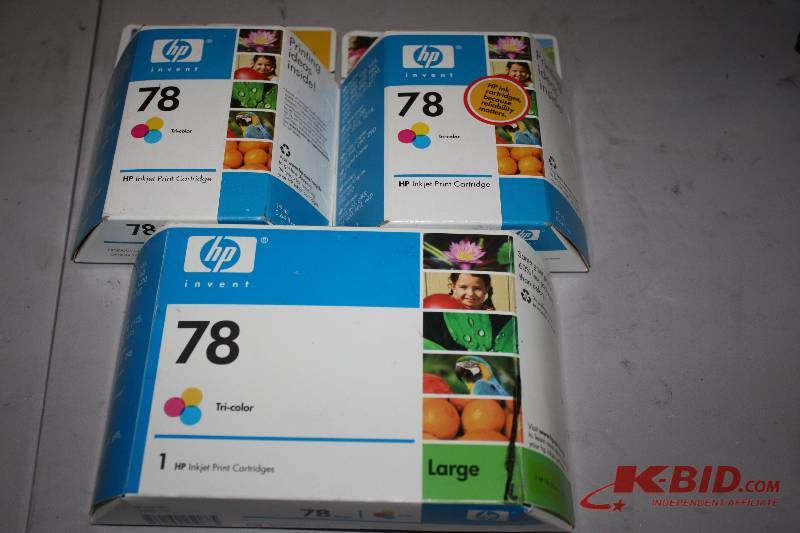 Lot of (3) HP Inkjet Print Cartridges 78 Tri-Color.