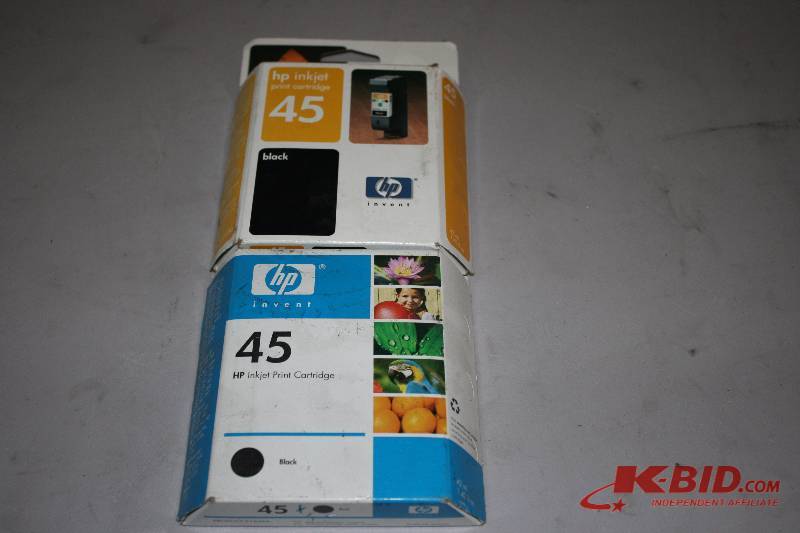 Lot of (2) HP Inkjet Print Cartridges 45 Black.