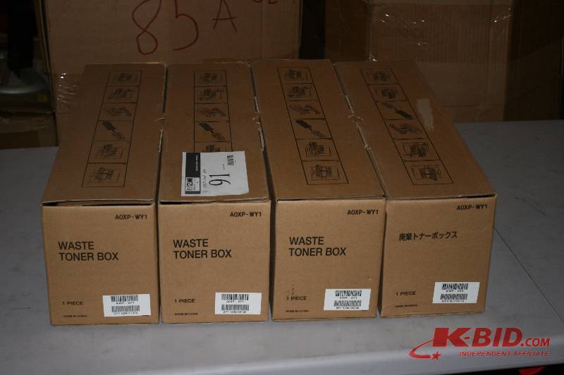 Lot of (4) Waste Toner Boxes A0XP-WY1.