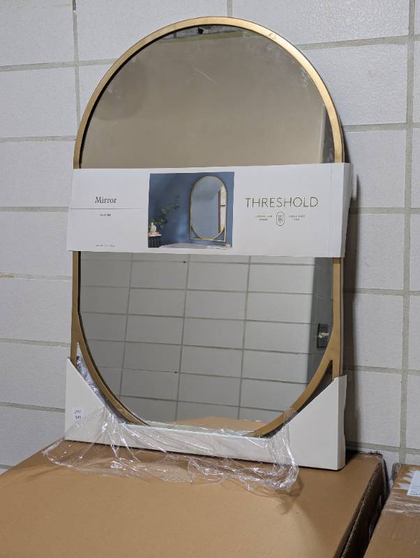 20 x 30 Decorative Wall Mirror Gold Modern Powder-Coated Metal Novelty Shape(4834)