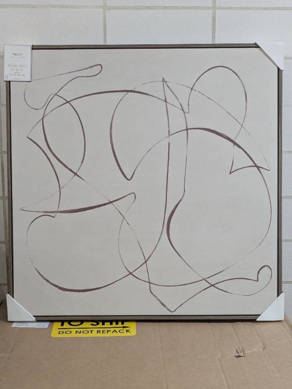 30 x 30 - Line Abstract Framed Canvas Wall Art (8301)
