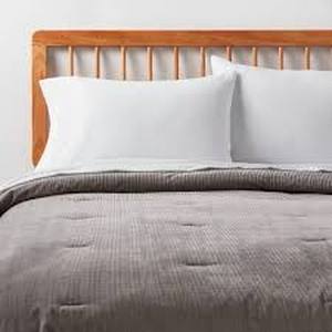 Corduroy Plaid Comforter Gray - Room Essentials FullQueen