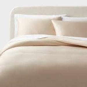 King TENCEL Duvet Cover and Sham Set Khaki - Threshold OEKO-TEX Certified, 320 Thread Count, Cooling Fabric, Zippered