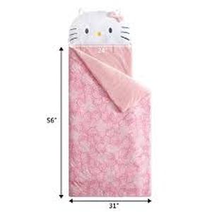 Hello Kitty Kids Glow in the Dark Sleeping Bag Pink