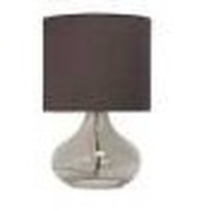 13.75 in. Smoke GrayGray Glass Raindrop Table Lamp with Fabric Shade