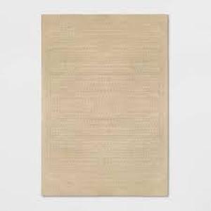 7x10 Natural Woven Rectangular Outdoor Area Rug Heathered Cream - Threshold Patio, Machine Made, Polypropylene