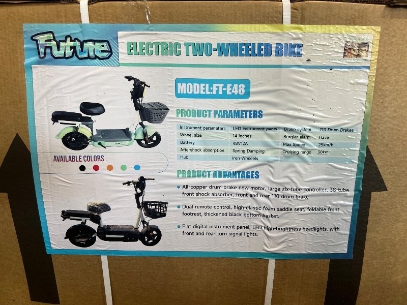 FUTURE Electric Bicycle (FT-E48), light blue - Assembled