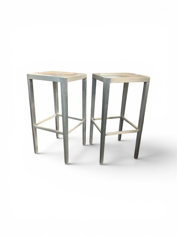 2 Aluminum  Finish Barstools