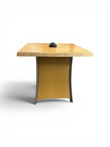 Modern Wood Pedestal Charging Accent Table