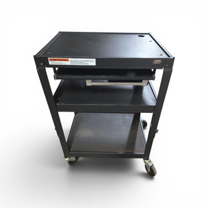 Metal Mobile AV Cart with Shelves and Slide Out Tray