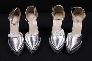 Womens Silver High Heels Size 35