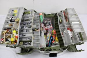 Assorted Fishing Lures & Tackle Box
