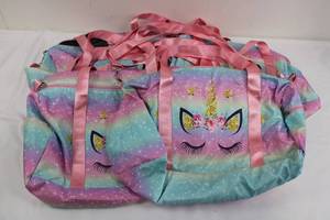 Unicorn Glitter Theme Duffle Gym Bags (Lot of 5)