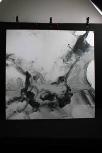 Abstract Black & White Canvas Wall Art 40 X 41