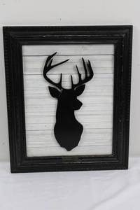 Framed Deer Silhouette Wall Decor 14.5 X 18