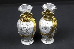 Pair of Silver and Gold Decorative Vases 8