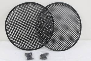 Pair of 15 Universal Metal Car Audio Subwoofer Grills With Clips & Screws