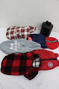 Mixed Lot 5 Dog Coats & Treat Canister