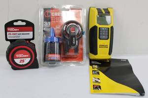 Hyper Tough Tape Measure, Crescent Chalk Reel & Stanley FatMax Stud Sensor (Lot of 3)