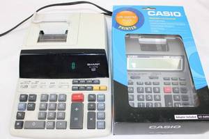 Sharp El-1197pi & Casio Hr-100tm Plus Printing Calculator Mixed Lot (opened one was tested)