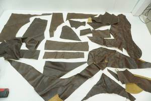 dark brown leather pieces