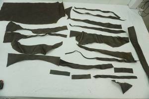 dark brown leather pieces