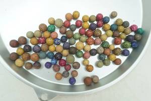 Jar of Vintage Clay Marbles