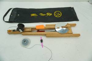 Mr. Tip Up, wind powered ice fishing tip up with carrying case