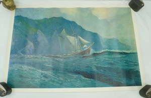 Vintage reproduction print Clawing Off the Lee Shore by Sydney Laurence 37x 25