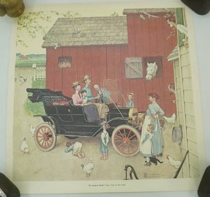 Vintage Norman Rockwell print The Famous Model T Was Boss of the Road 20x20