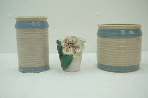 Stoneware Pottery Canisters and vase